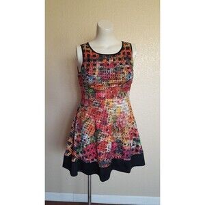 ROMEO + JULIET COUTURE Floral Dress Size M Orange Pink $140 New